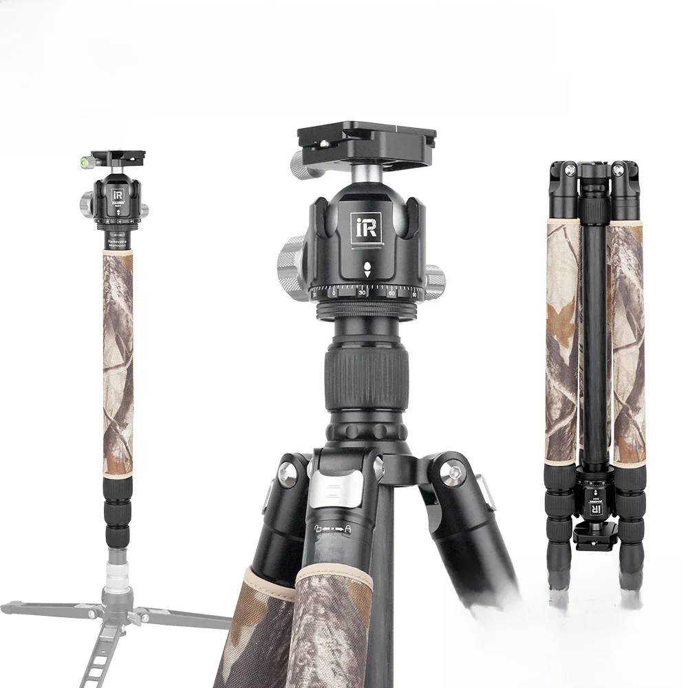 INNOREL RT75/85CM kamuflaż statyw z włókna węglowego Monopod dla lustrzanka cyfrowa ciężki stojak panoramiczna głowica kulowa o niskiej grawitacji — zdjęcie 2