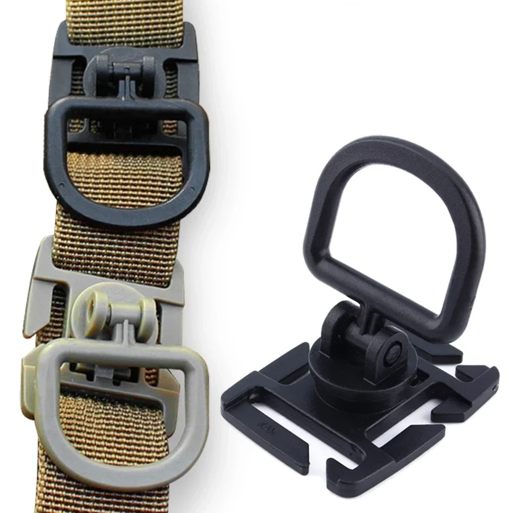 Clips d'anneau en D rotatif à 360 degrés, accessoires de sac tactique pour fixation de sangle MOLLE, sacs à dos, anneau en D, verrouillage Grimloc, 4 pièces