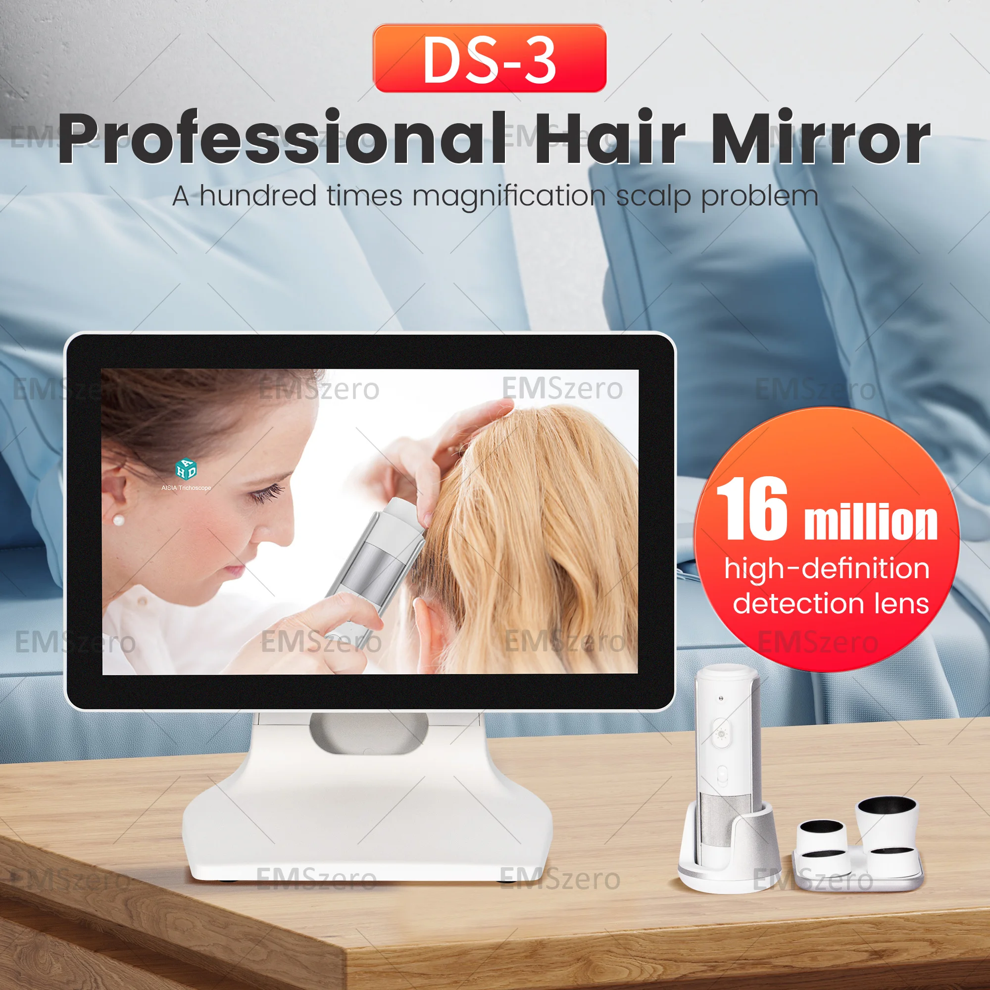 HD Digital Skin Analyzer Professional Hair Scalp Camera Detector Hair Follicle Oil Moisture Test Device 15inch