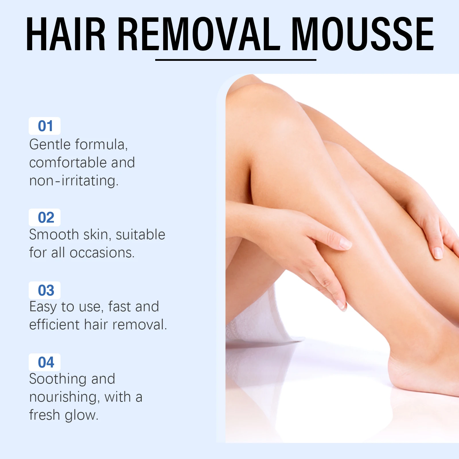 Oceaura إزالة الشعر موس لطيف إزالة الشعر غير مزعجة المسام يتقلص تحسين النعومة ترطيب مزيل الشعر موس #2