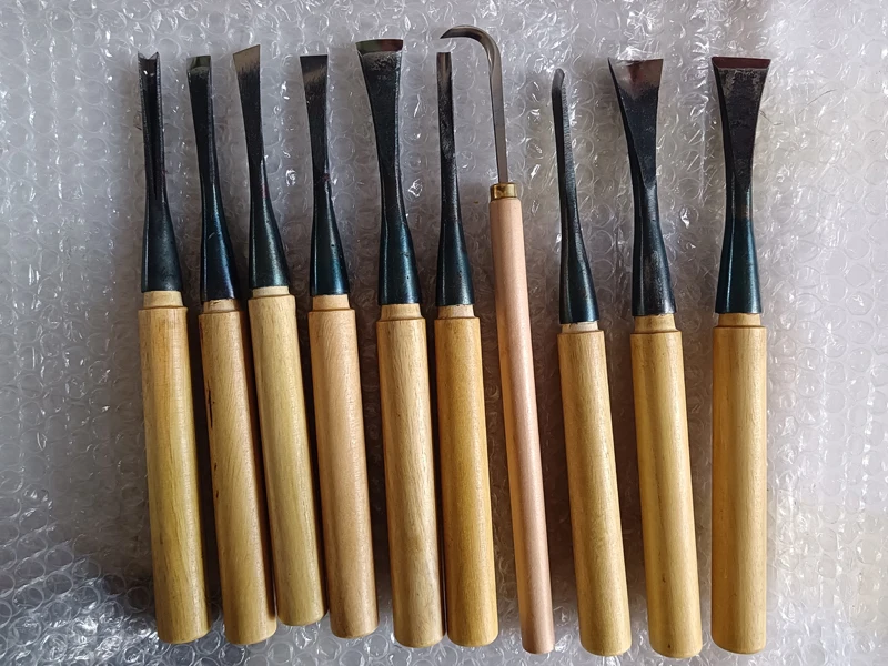 Schnitzmesser, handgefertigte Holzschnitzwerkzeuge, Holzschnitzwerkzeug, Wurzelschnitzwerkzeug, Rohmesser-Set – Detail 3