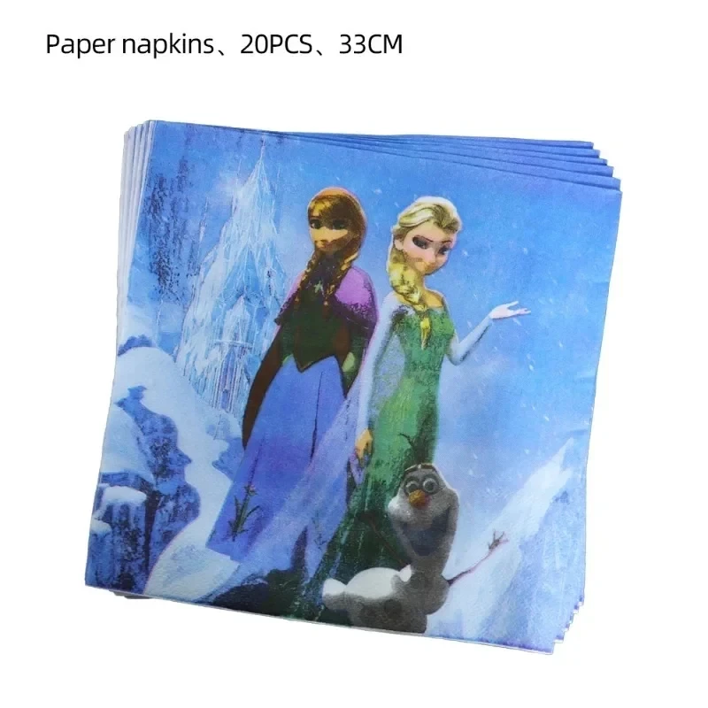 Disney Frozen Birthday Party Elsa Anna Disposable Tableware, Paper Cups, Napkins Decoration