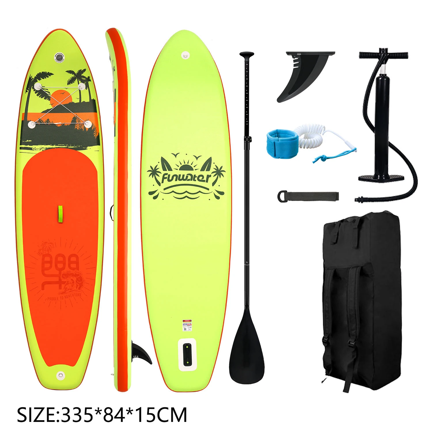 Feath-R-Lite SUP staande paddleboard 335 * 84 * 15CM maximale draagcapaciteit 165kg+opblaasbaar paddleboard surfplank en complete set accessoires, draagbaar, antislip