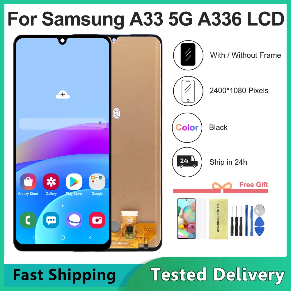 6.4\'\' For Samsung A33 5G LCD A336 A336F A336B SM-A336B Display Touch Screen Digitizer Assembly For samsung A336 LCD