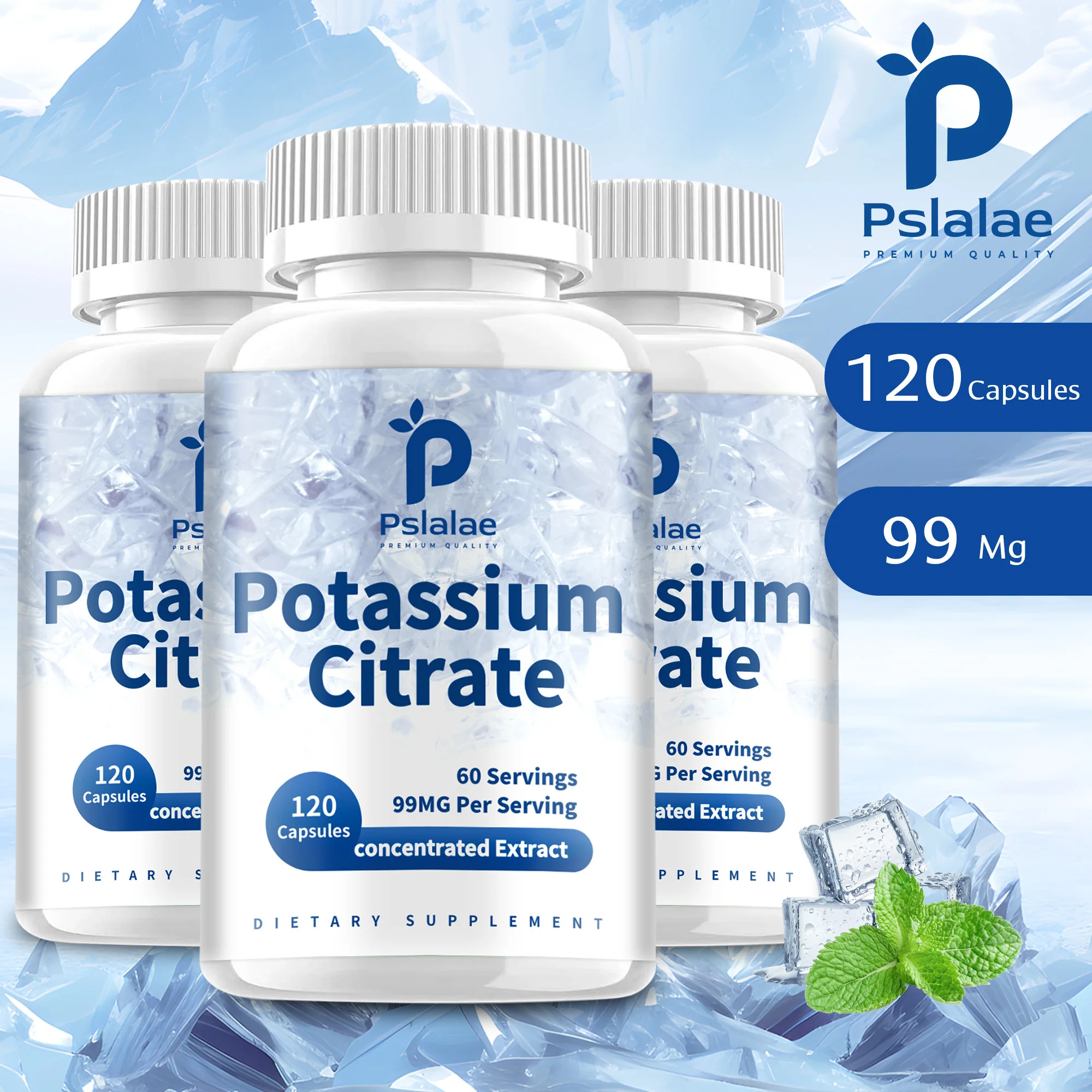 Potassium Citrate - Promotes Absorption, Muscle and Nervous System Health - 120 Capsules