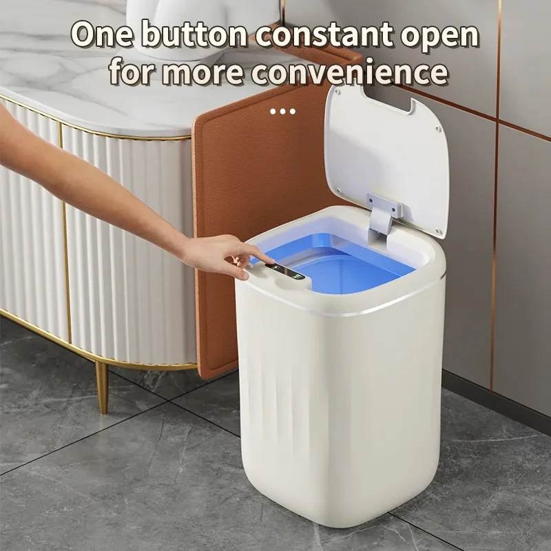 14L Smart Sensor Trash Can Type-C Recharging Automatic Wastebin Bathroom Sensor Trash Can for Kitchen Toilet Wastebaskt