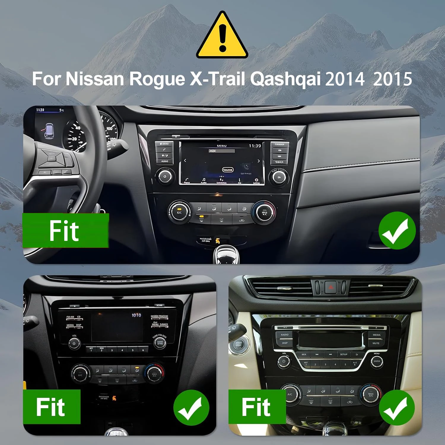 Android 13 4G+64G Car Stereo for 【Nissan Rogue X-Trail Qashqai 2014 2015】, 10.1