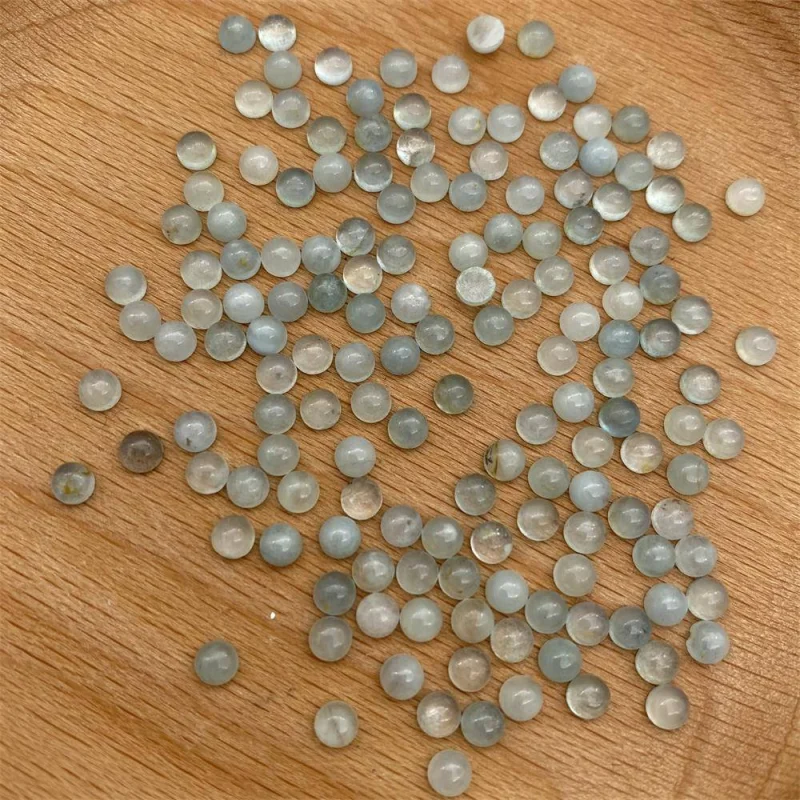 5pcs Aquamarine Cabochon CAB Round Genuine Natural Stone Dome 2-16mm For Making Jewelry DIY Pendant Earrings Ring