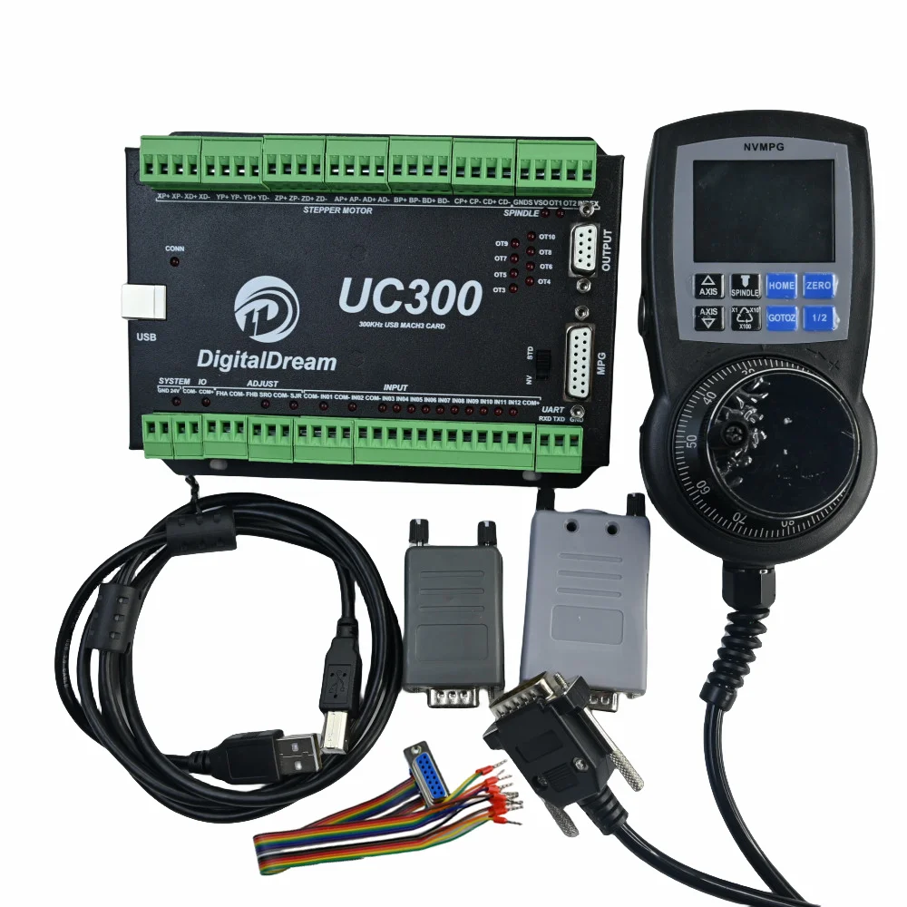 Imagem -02 - Digital Dream Cnc Motion Control Board Placa de Fiação com Volante Lcd Kit Controlador Nvmpg Cnc Mach3 Axis Uc300