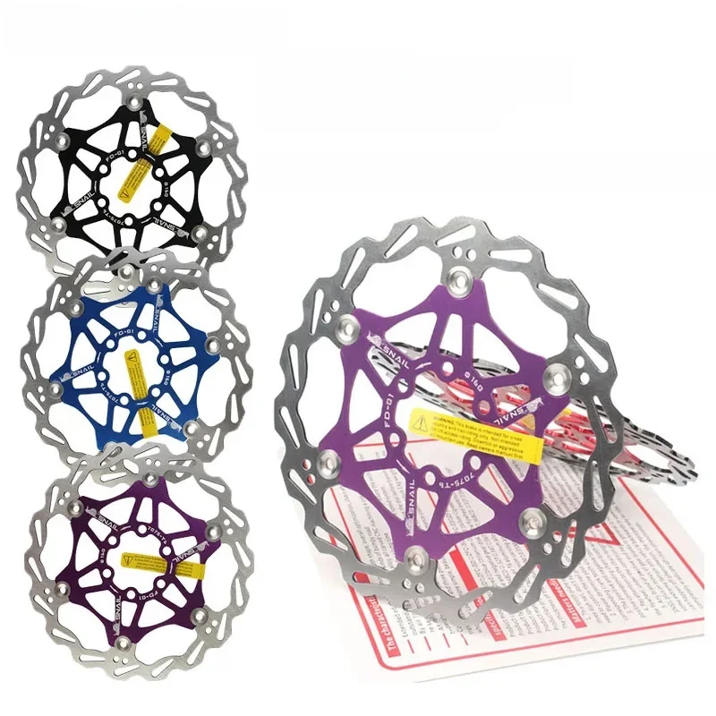 AliExpress YTYIN Mountain Bike Cooling Floating Disc Snail Floating Disc Colorful Six Pin Ultra-light Disc Brake Disc 160 180 203mm Accessories