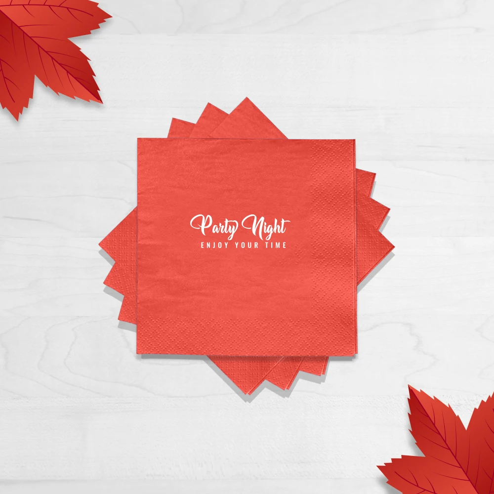 

Personalized Cocktail Napkins, Custom Logo, Printed with Your Own Design, Wedding Decor, Party, Start, 20Pcs