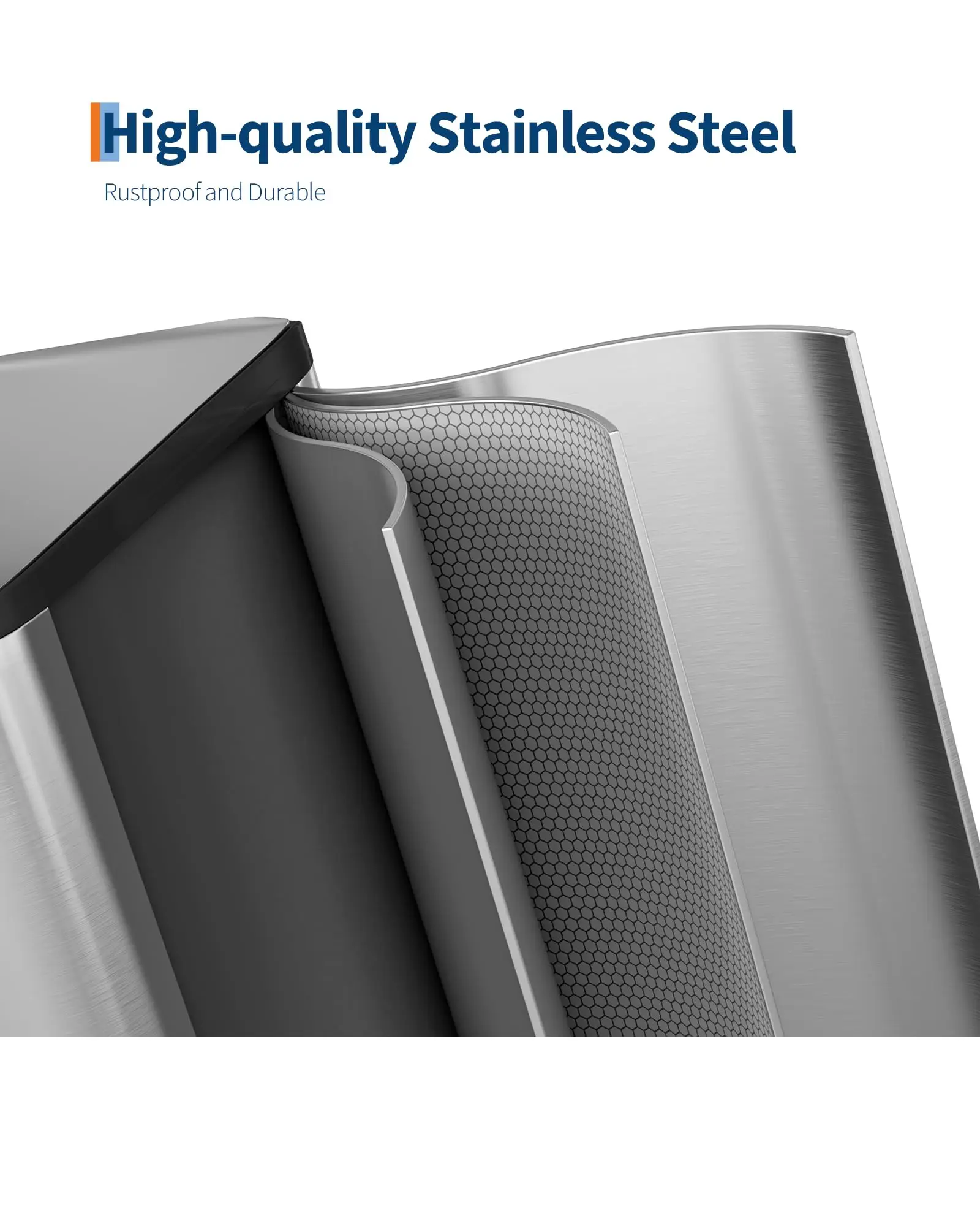 

Stainless Steel Dual Compartment Trash Can Recycle Combo, 2 x 8/10.6 Gallon Step-On Kitchen Garbage Bin with Soft-Close Lids & Removable Inner Buckets, Fingerprint-Resistant for Home Office