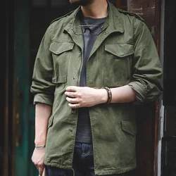Maden M65 Vintage Coat Parka Cotton Standard Conventional Size Multi Pocket Slim Green Field Jacket for Men's Spring and  Autumn