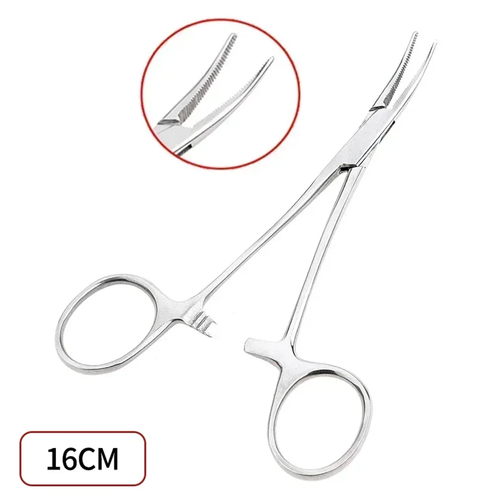 Stainless Steel Curved Tip and Straight Tip Forceps Lockin 12.5,16,18cm for Clip Pet Hair Clamp Fishing Plier Hand Tool