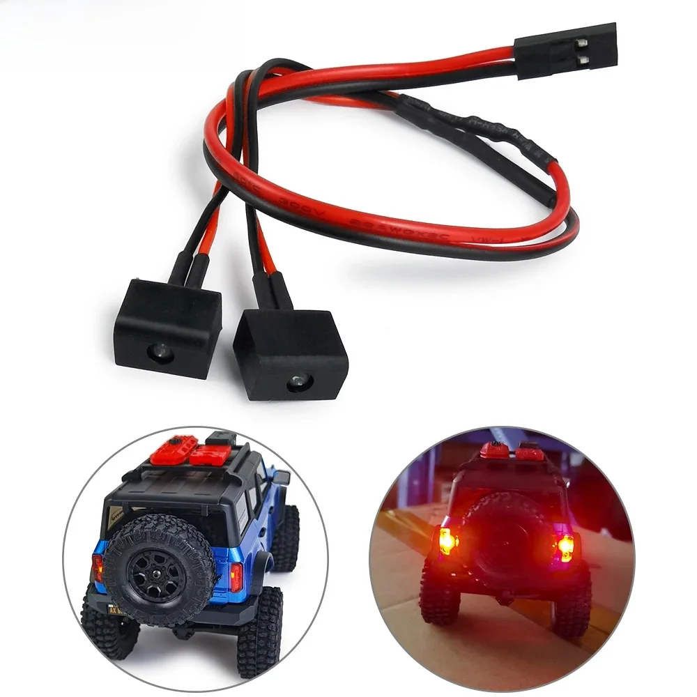 YEAHRUN 1 para tylne światło symulowane lampy dekoracyjne dla Axial SCX24 AXI00006 Ford Bronco 1/24 gąsienica RC części do modernizacji samochodu — zdjęcie 2