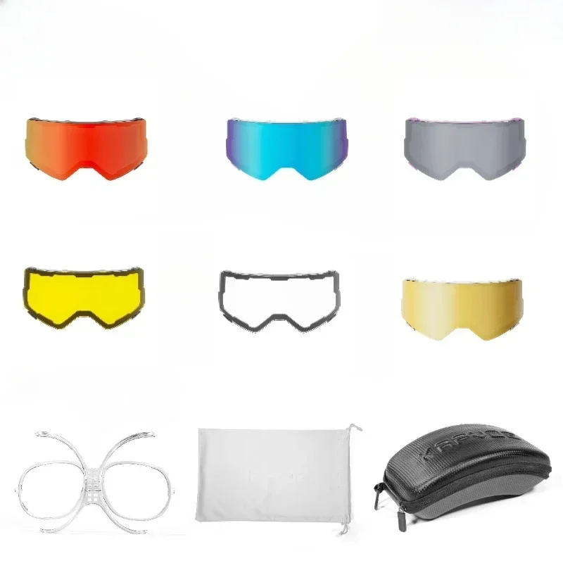 AliExpress kapvoe Kapvoe Snow Goggles Replacement Lenses Red Blue Green Lens Photochromic Lens Ski Bicycle Sun Glasses Myopia frame Accessories