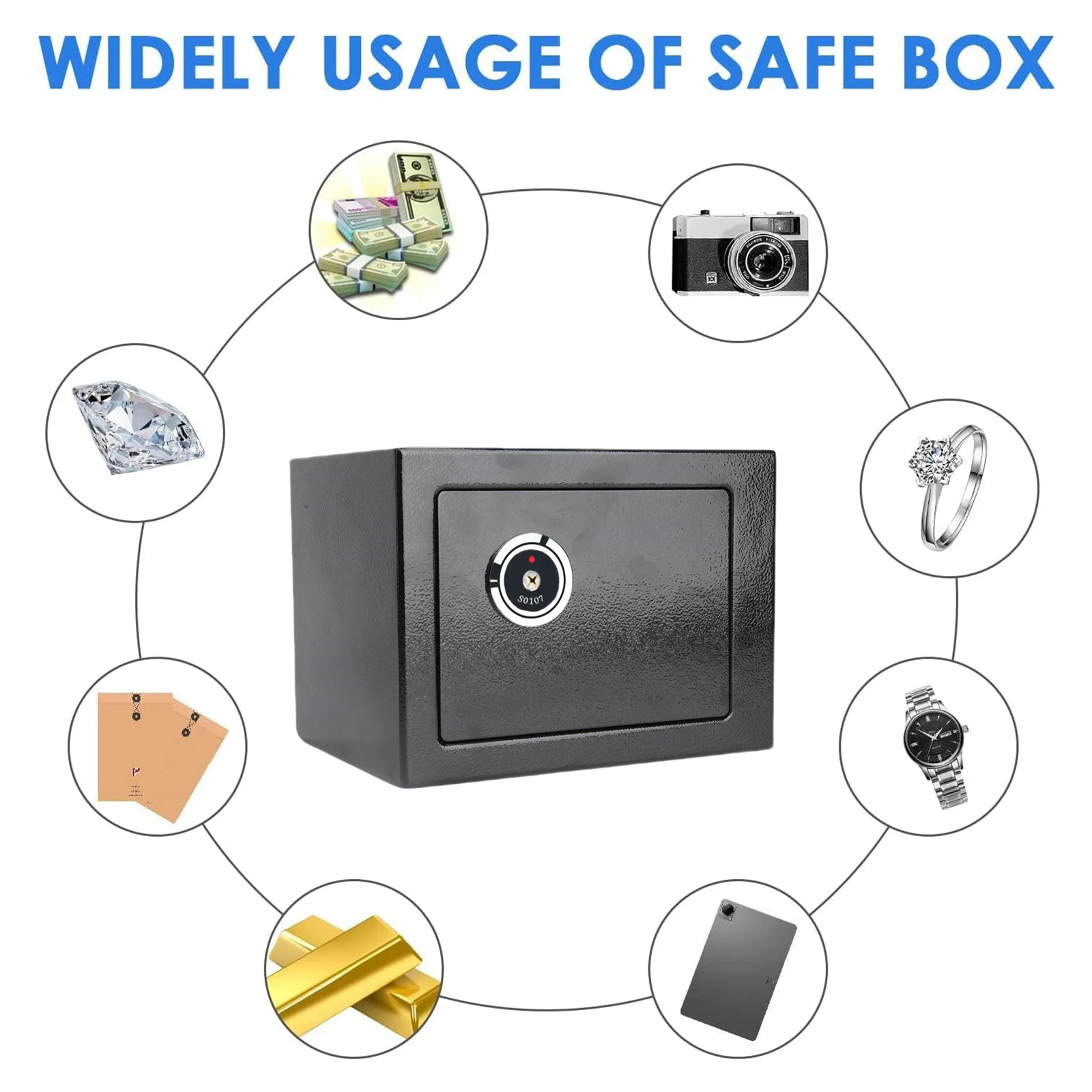 Haushalts-Safe mit Doppel-Schlüsselschloss Praktische Sicherheitsbox mit 3 Schlüsseln – Detail 9