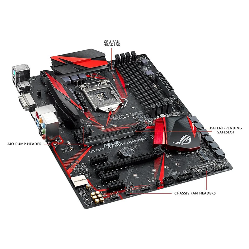 Imagem -04 - Placa-mãe para Jogos Asus Rog Strix B250h Lga1151 Ddr4 Hdmi Dvi M.2 B250 Atx Usb 3.1