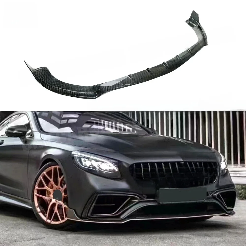 Auto Kohlefaser Frontstoßstange Lippe Spoiler Kinnverkleidung Karosserie-Kit für Mercedes Benz S-Klasse W217 C217 S63 S65 AMG Coupé 2014-2019