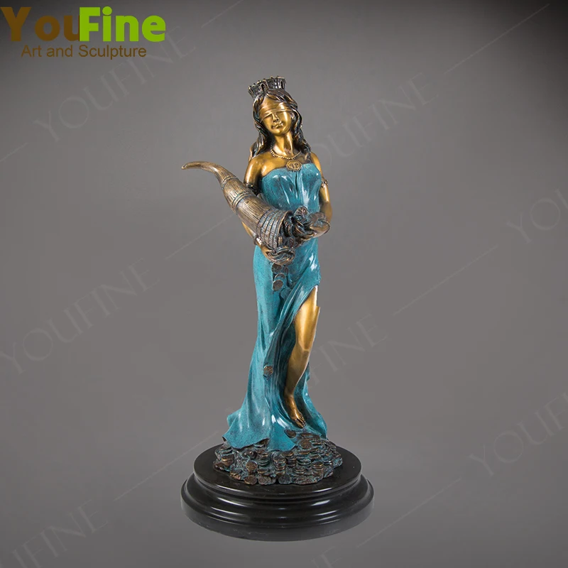 Goddess Of Fortuna Bronze Statue Tykhe 64cm Bronze Tyche Figurine Famous Ancient Greek Sculptures For Home Decor Ornaments