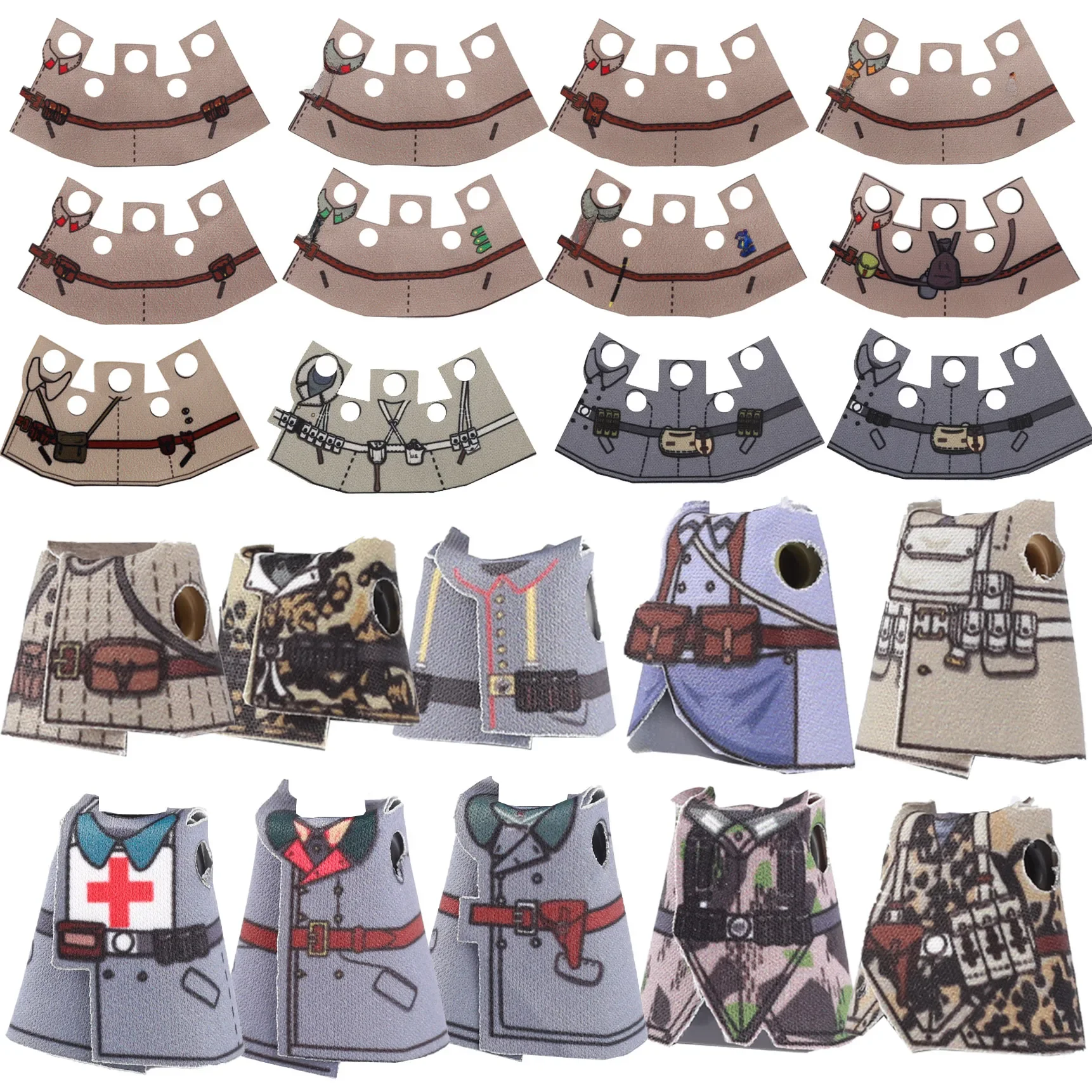 MOC WW2 – manteau de l'armée rouge soviétique, blocs de construction, soldats, vêtements d'infanterie, accessoires, briques, jouets, cadeau pour enfants