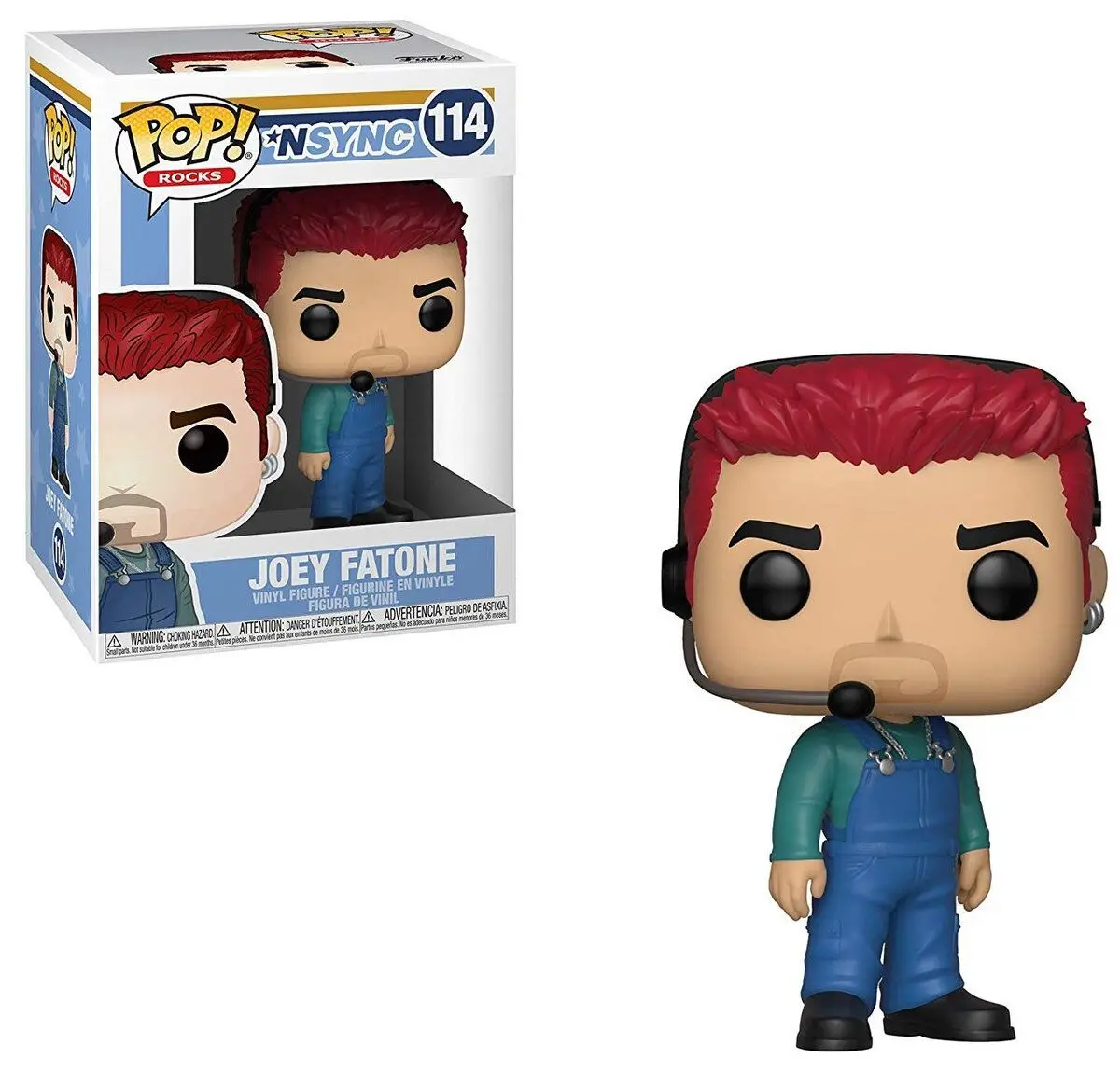 Funko Pop! Rocks - NSYNC Joey Fatone figure, 34541 reference, original number 114, children, toys, girls, original gifts, collector, figures, dolls, shop, box, new, man, official license