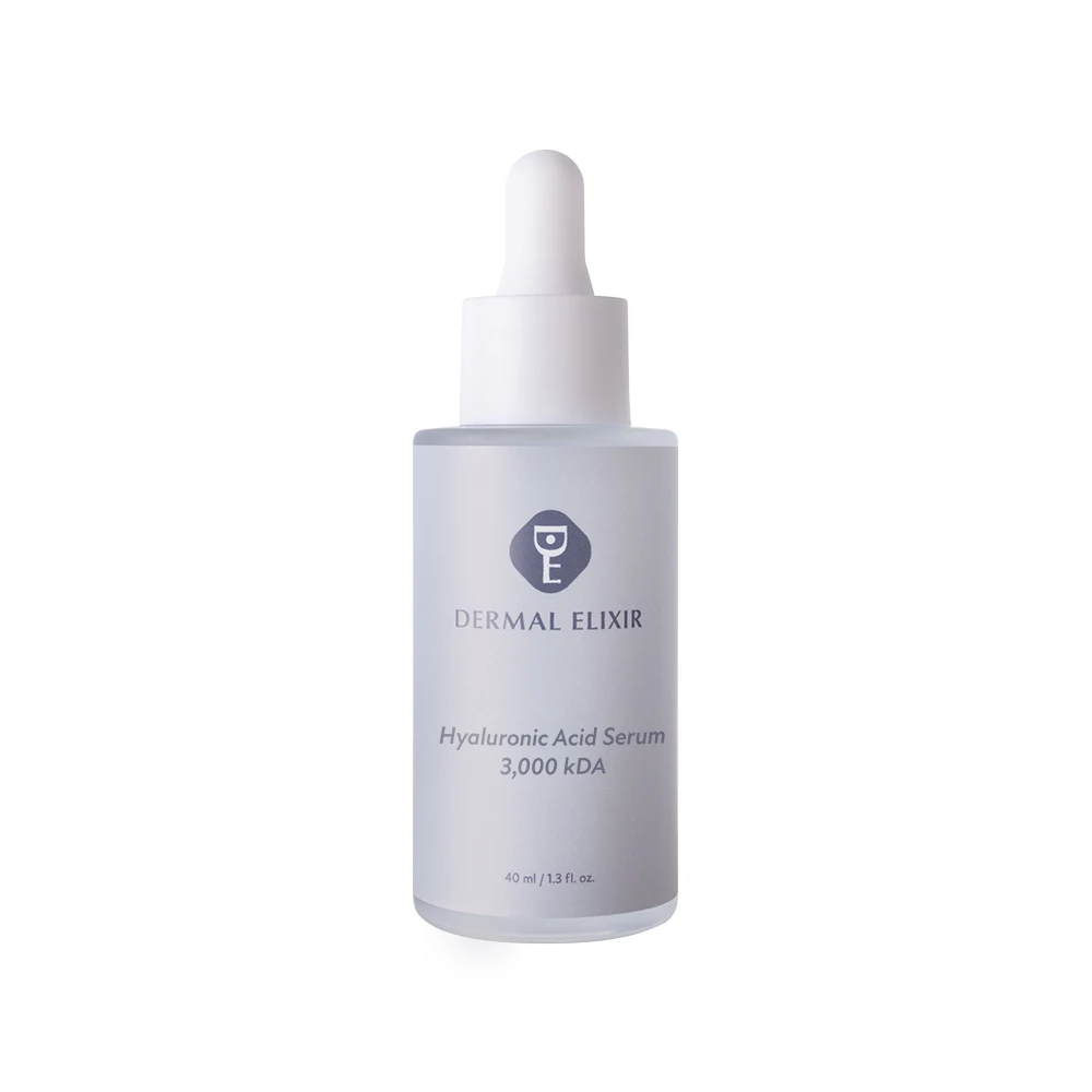 Dermal Elixir Hyaluronic Acid Serum 3,000 kDA - For Maximum Hydration Intense - Hydration Skin Plumping and Firming