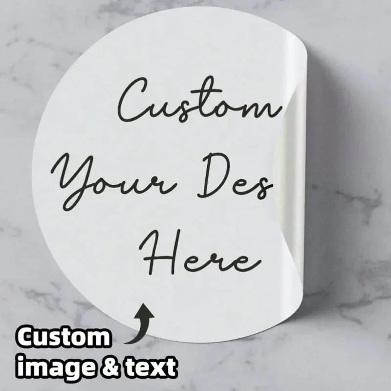 Custom round stickers, personalized labels, stickers can be customized with pictures/logos/text/graphics view 2