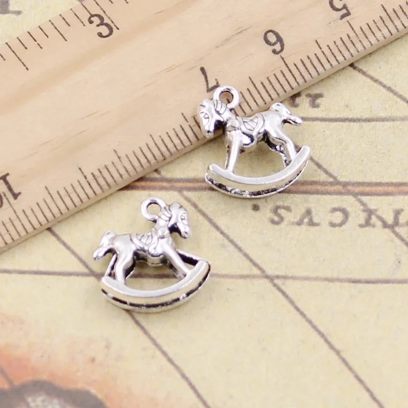 20 sztuk Charms zabawki trojany koń 14x15x5mm tybetański srebrny kolor zawieszki antyczne tworzenia biżuterii DIY Handmade Craft — zdjęcie 2