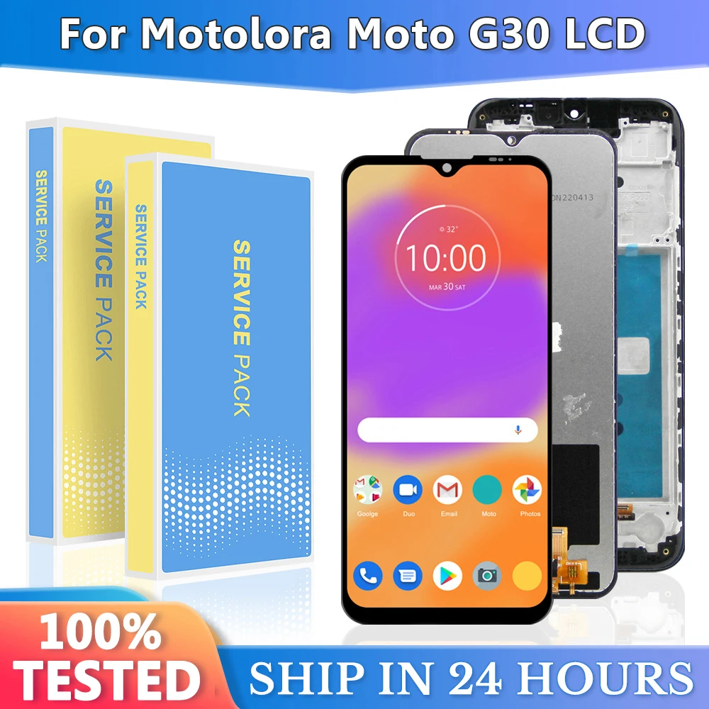 

Дисплей G30 для Motorola Moto G30, ЖК-дисплей, сенсорный экран с рамкой в сборе, замена для Motorola G30, ЖК-дисплей XT2129-2