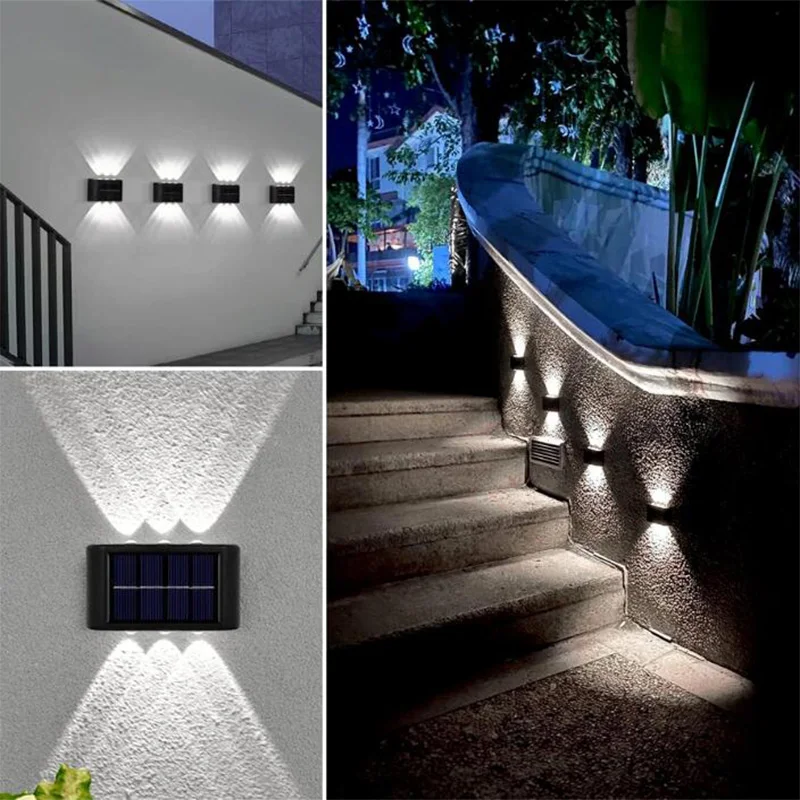 Imagem -03 - Luz Solar Impermeável ao ar Livre up And Down Luminous Lighting Garden Fence Decoration Lâmpada de Parede Solar 10led