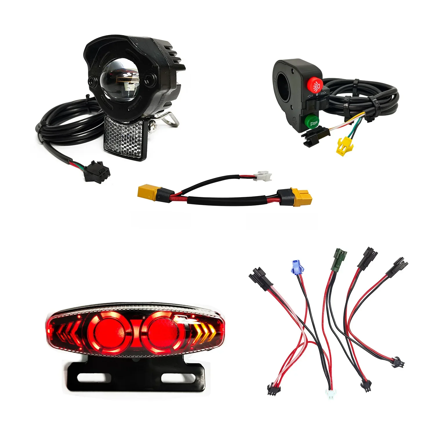 AliExpress NONE Electric scooter 36/48V/60V Headlight Front Tail Rear Warning Lights LED Night Spotlight Headlamp Cycling EBike