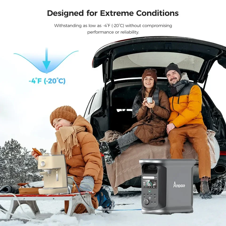 Ampace Andes 1500 3600W Pure Sine Wave محطة طاقة محمولة 1462Wh Lifepo4 سعة مولد الطاقة الشمسية شحن كامل في 55 دقيقة