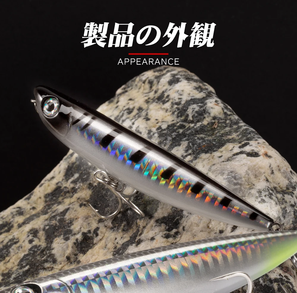 Hunthouse Topwater Pencil Angelköder 90mm/11,5g 120mm/26g Oberflächenköder WTD Top Walkers Pesca für Bass und Forelle – Detail 8