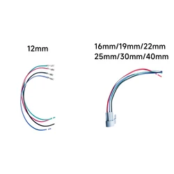 12mm 16mm 19mm 22mm 25mm cable socket for metal push button switch wiring 2-6 wires stable lamp light button