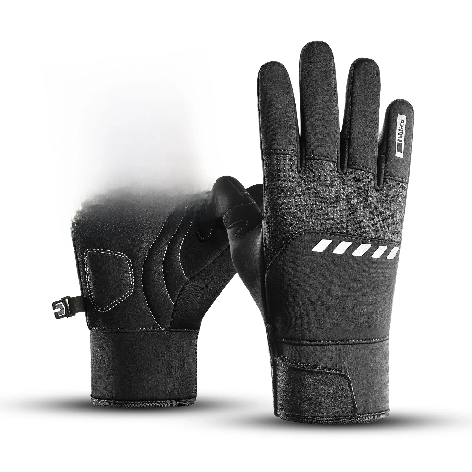 AliExpress NONE Men Winter Waterproof Cycling Gloves Outdoor Sports Running Motorcycle Ski Touch Screen Fleece Gloves Non-slip Warm Full Fingers