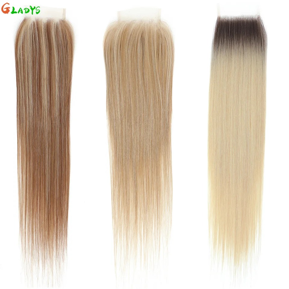 

22-дюймовые прямые натуральные черные кружевные застежки из синтетических волос, цветные 4x4, свободная часть HD, прозрачная кружевная передняя часть для женщин