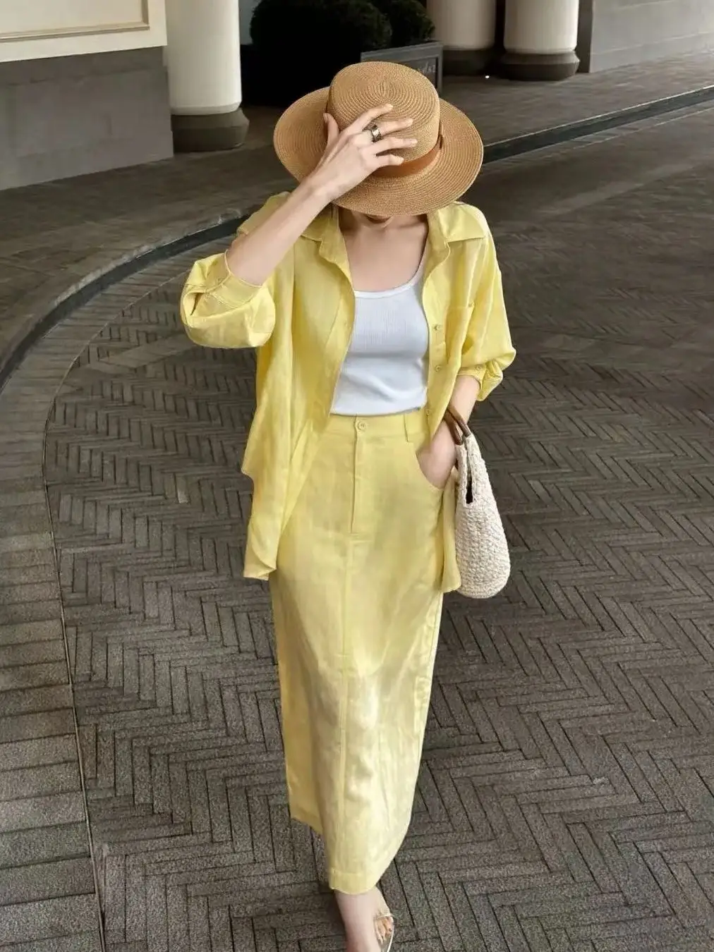 

Casual comfortable heavyweight pure linen matching set