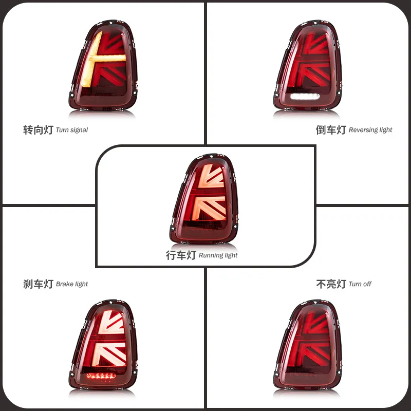 Car LED Tail Lamp Dynamic Streamer Turn Signal Indicator For Mini Cooper R56 R57 R58 R59 2007-2013 Reverse Taillight Assembly