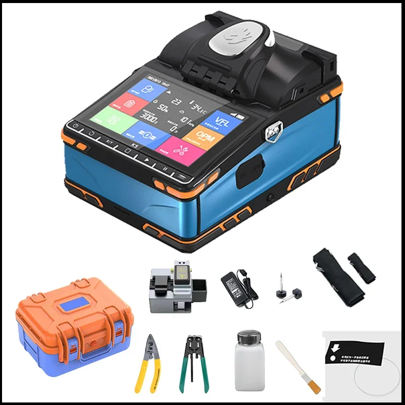 

FTTH Fusion Splicer 6 motors K5 Optical Fiber Fusion Splicer Mini Splicer Welding Machine with Touch Screen OPM &VFL