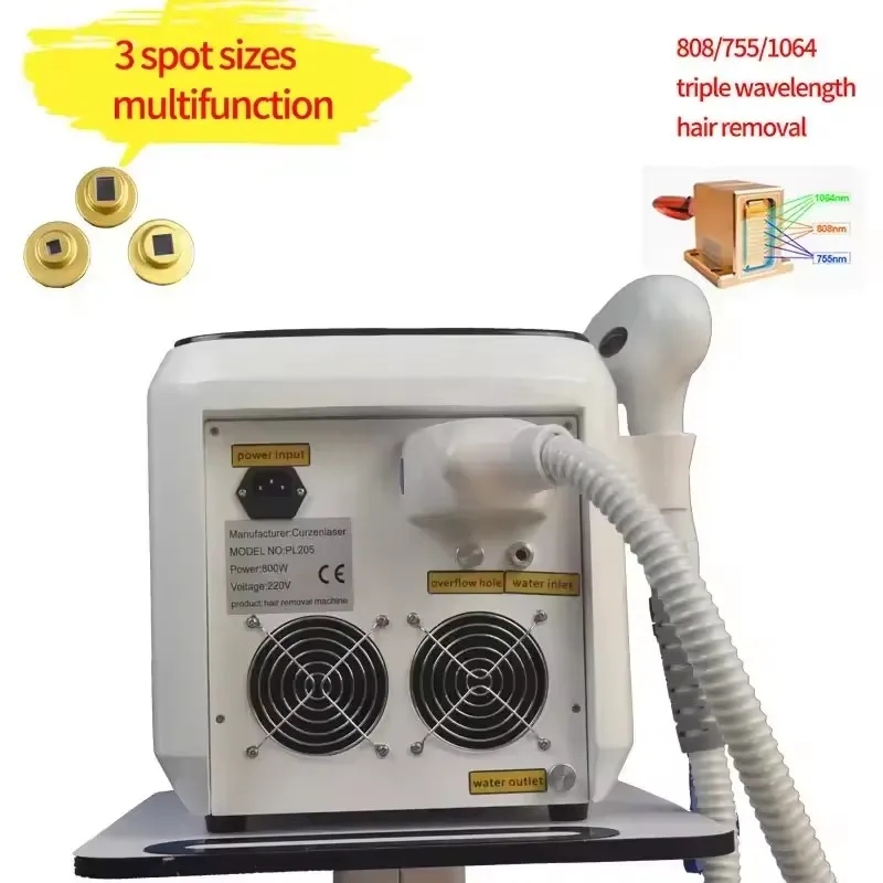 

New Portable Multi-wavelength 4000w Diode Laser Hair Removal Device Painless Comfortable Feel for Home and Commercial Use
