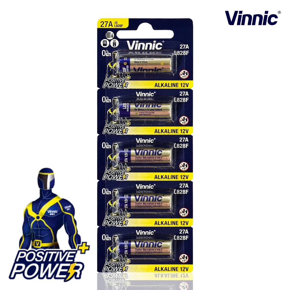 Binic 27A 12V Alkaline Battery Card Type 1 Pack of 5 L828F