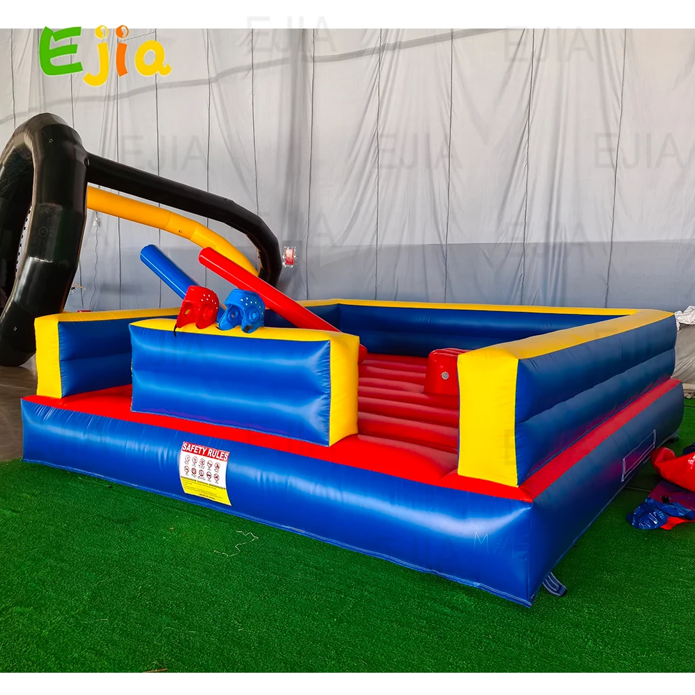 شخصين 13 * 13 قدم - لعبة القتال المصارع القابلة للنفخ، ساحة القتال القابلة للنفخ مع عصي Joust PVC للخارجية