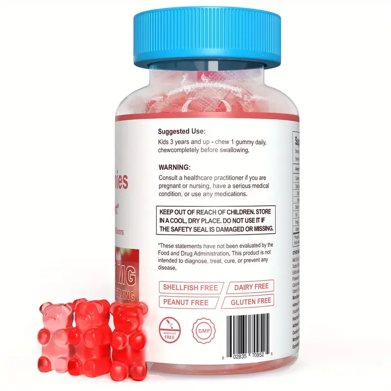 MOGE TEE Vitamin C Gummy Bears-Иммунная поддержка, клубничный аромат, 45 штук