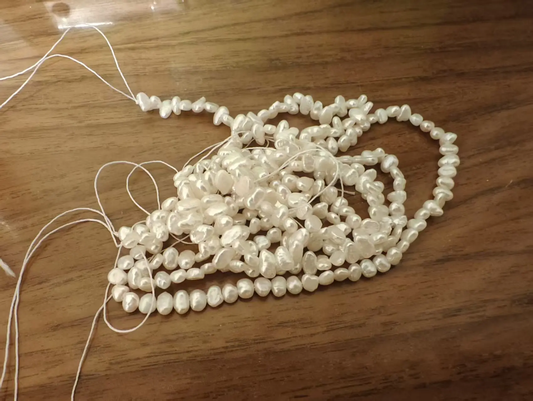 Approx. 98pcs White Natural Freshwater Baroque Pearls, 3-4mm Irregular Loose Beads for Handmade Jewelry Craft