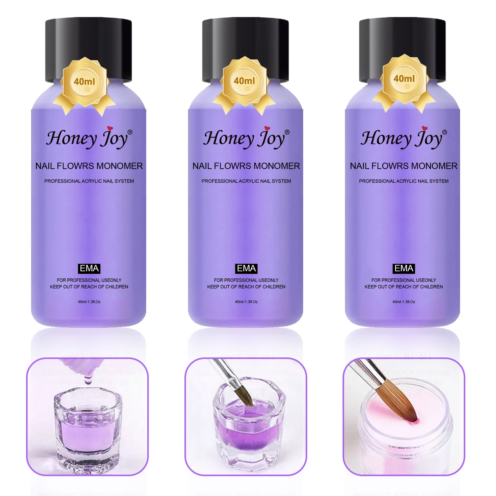 40ml/75ml/120ml líquido acrílico do prego monômero cristal líquido de secagem rápida para a arte do prego extensão do pó acrílico manicure profissional