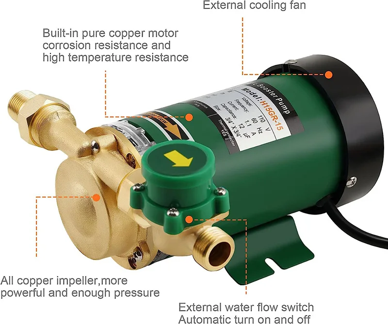 Imagem -02 - Bomba de Pressão de Água Bomba de Circulação com Interruptor de Fluxo de Água Home Pond Fountain Água Quente e Fria 120w