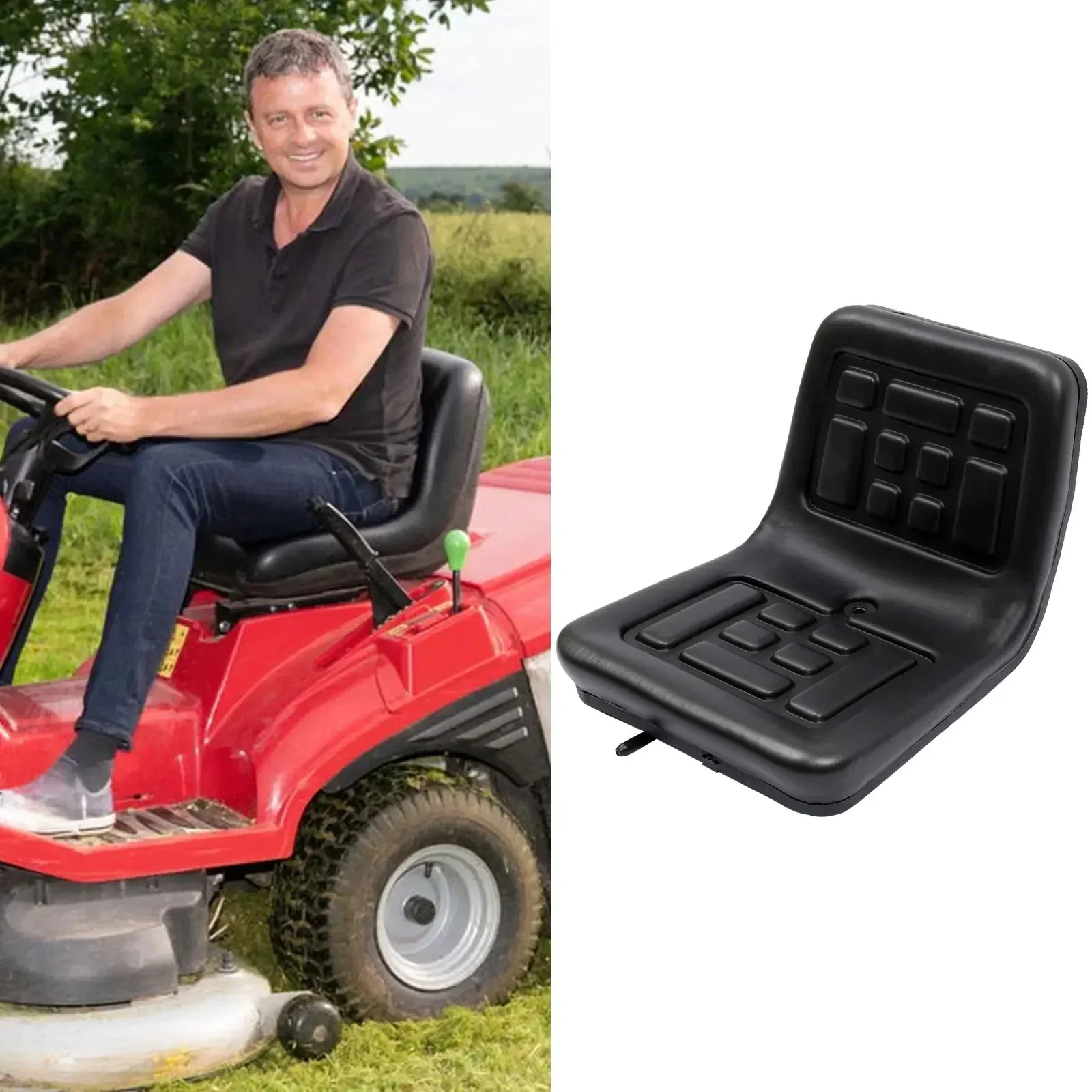 Waterdichte tractorstoel met drainagegaten Verstelbaar ontwerp Universele vervangende stoel voor het rijden van grasmaaier, vorkheftruck, Go Kart - afbeelding 2