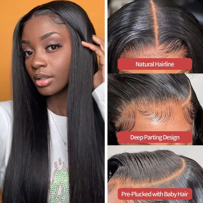 YEORING Store Gerade 5×5 Spitze Schließung Echthaar Haut Schmelzen Transparente Spitze Schweizer Schließung 100% Echthaar Remy brasilianische Haare – Detail 5