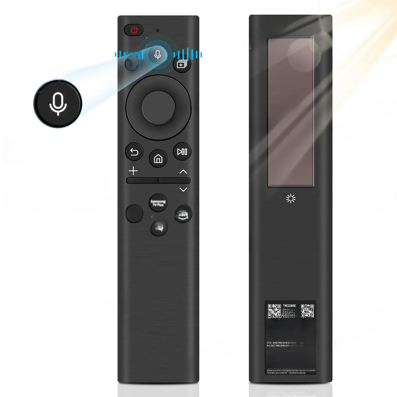BN59-01385A Zamienny pilot głosowy do telewizorów Samsung Smart TV Pilot ładowania słonecznego do telewizorów Samsung 4K 8K QLED The Frame (Black) — Zdjęcie 2 z 2